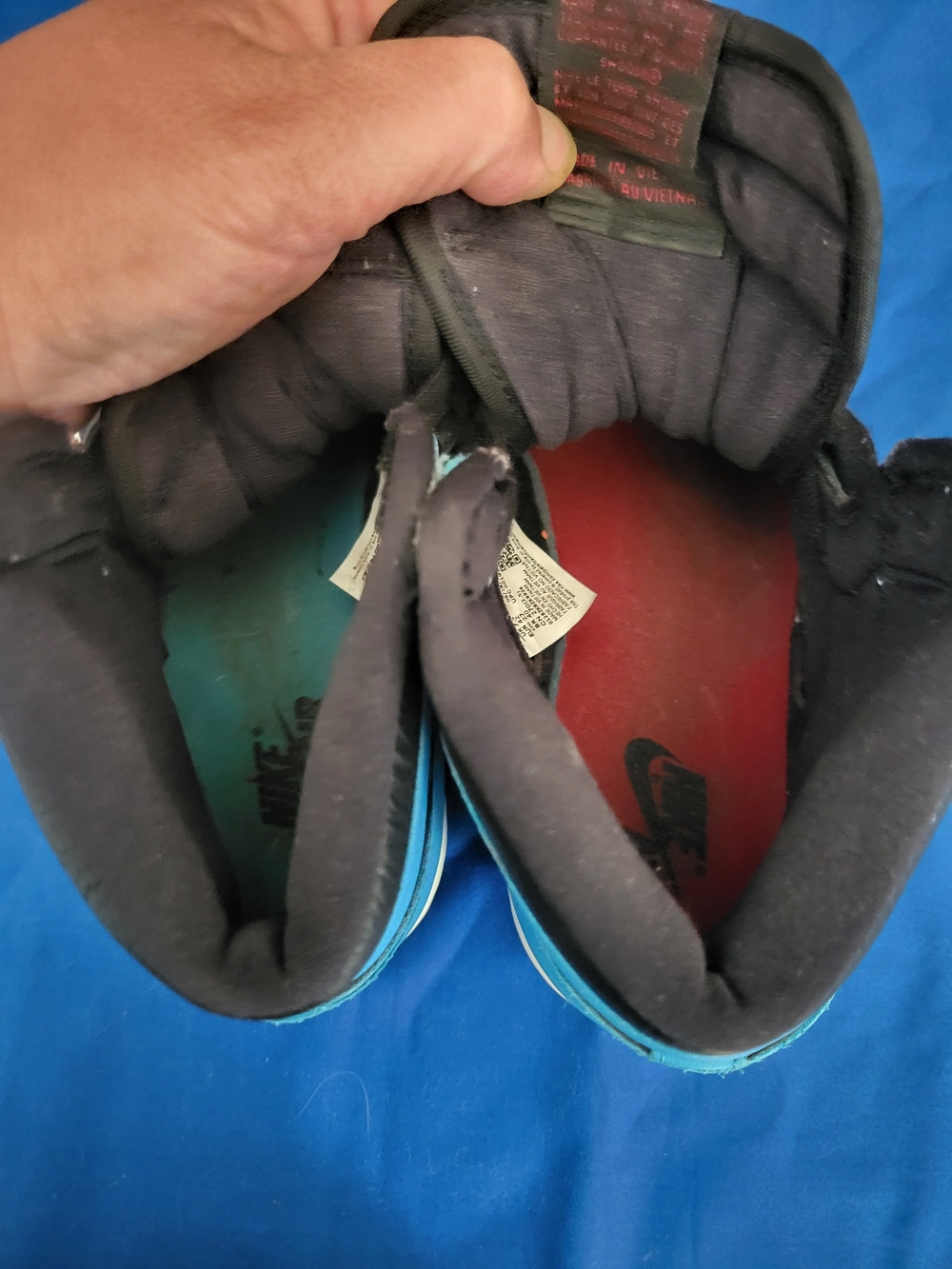Nike Air Jordan 1 High OG - Black/University Blue/Red Size 10 - Picture 9 of 11
